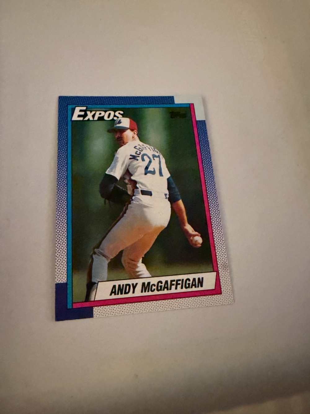 1990 topps Andy mcgaffigan expos baseball card